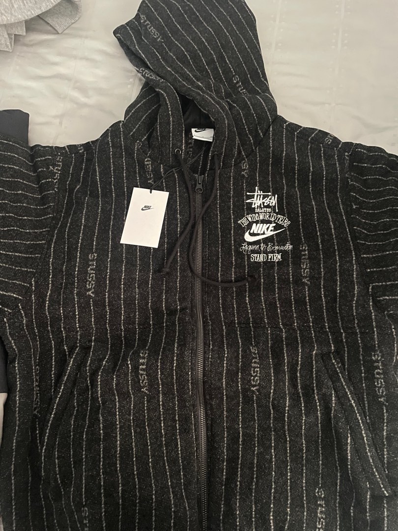 Stussy x Nike Striped Wool Jacket, Men's Fashion, Coats, Jackets