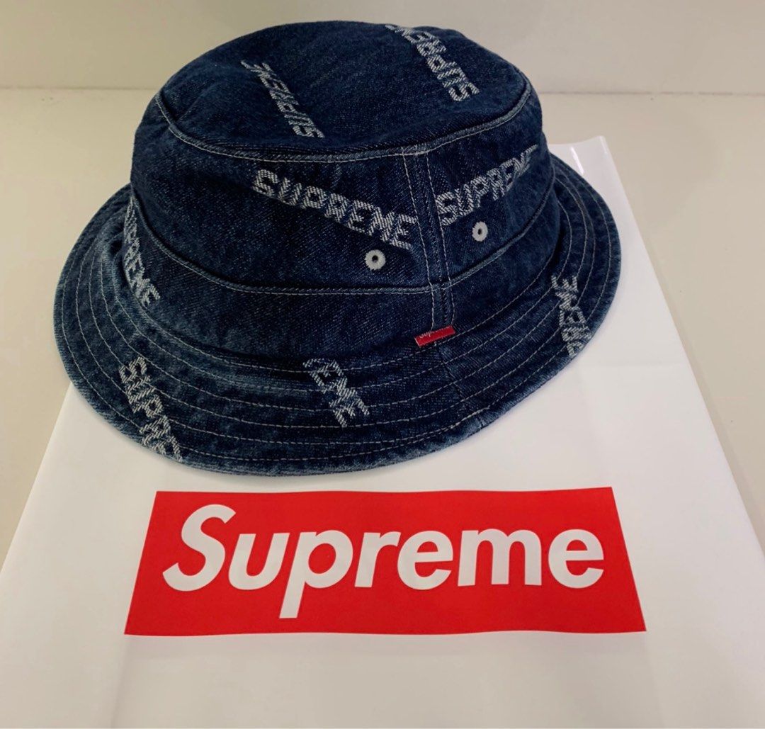 Supreme logo denim crusher hat