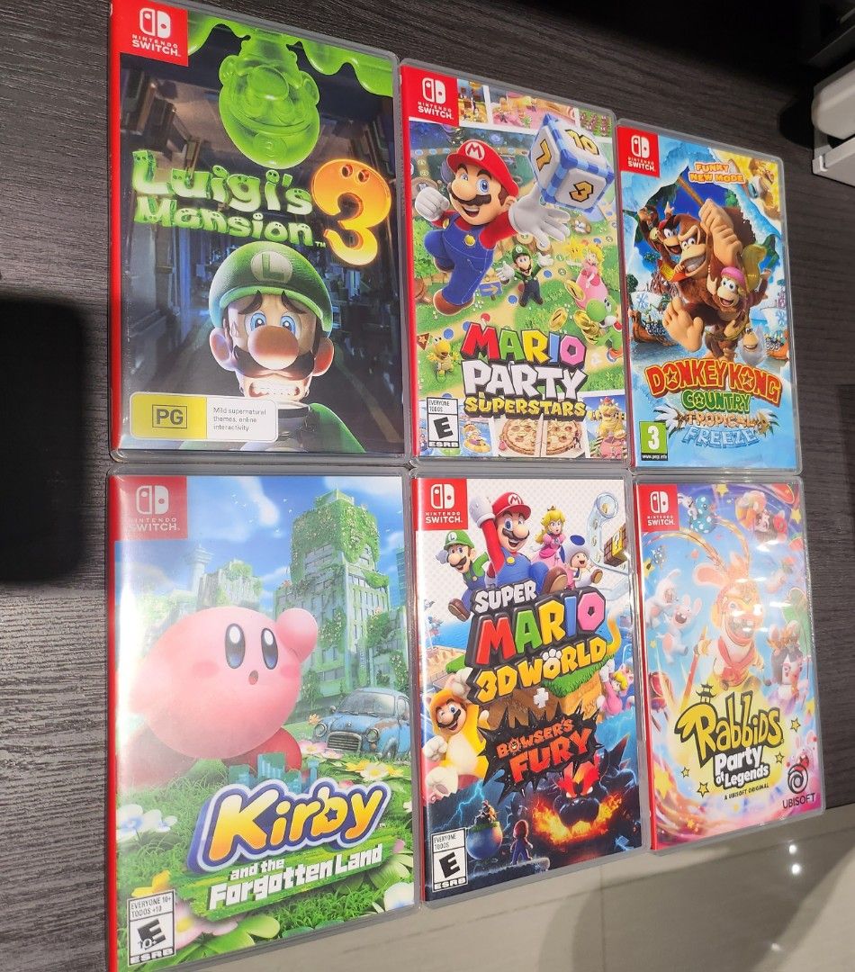 Switch Games - Mario/Zelda/Pokemon/Kirby/Luigi/Rabbids/Donkey kong/Party  games, Video Gaming, Video Games, Nintendo on Carousell