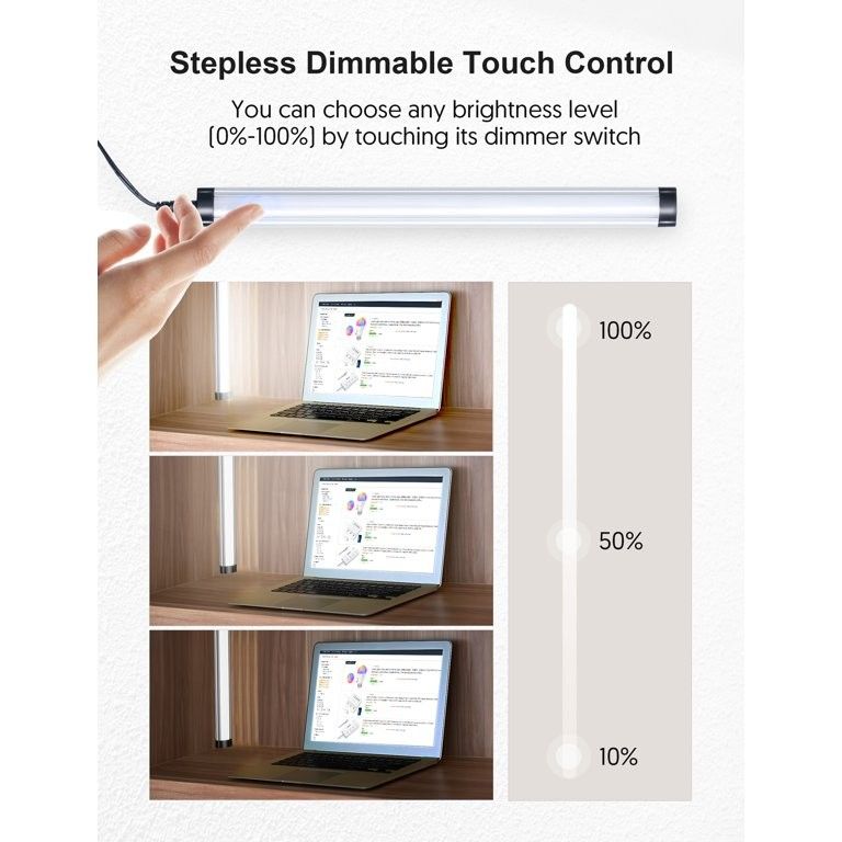 Teckin Under Cabinet Lighting UL22 Plug in Dimmable with 4 Color and 5 Brightness Touch Control Under Cabinet Lights 12 inch 800LM 12W 3 packs