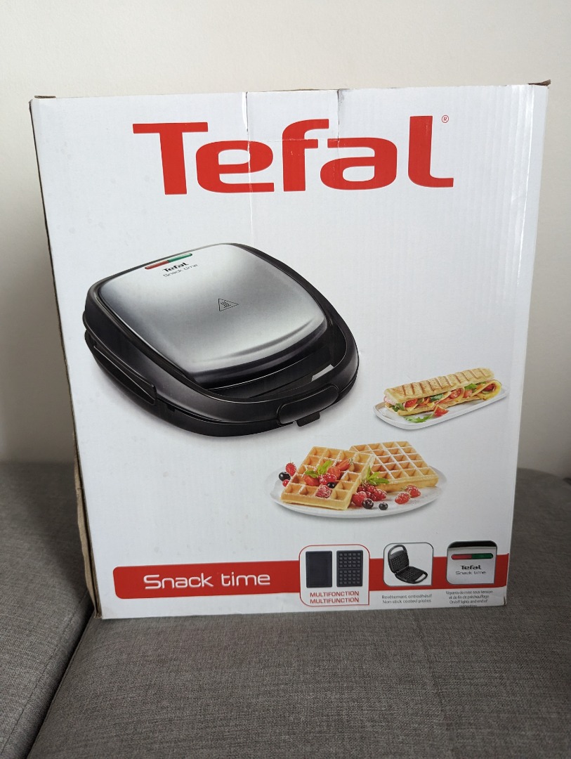 Tefal snack time waffle/sandwich maker, never used., TV & Home ...