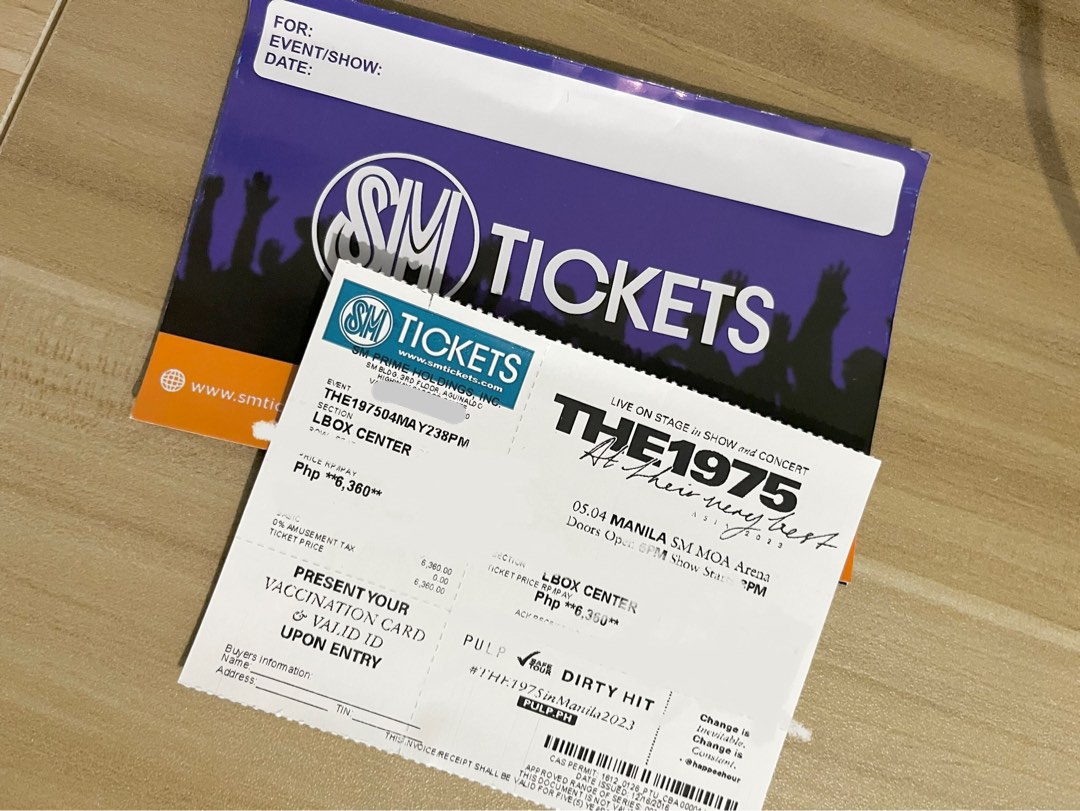 The 1975 ticket Live in Manila 2023, Tickets & Vouchers, Event Tickets