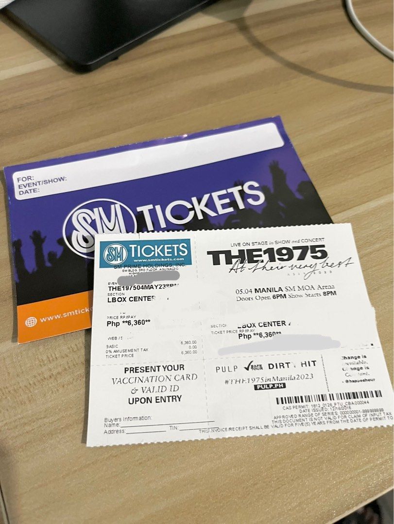 The 1975 ticket Live in Manila 2023, Tickets & Vouchers, Event Tickets