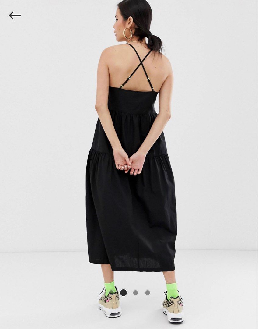 Tiered Cami Smock Midi Dress by Collusion Women s Fashion