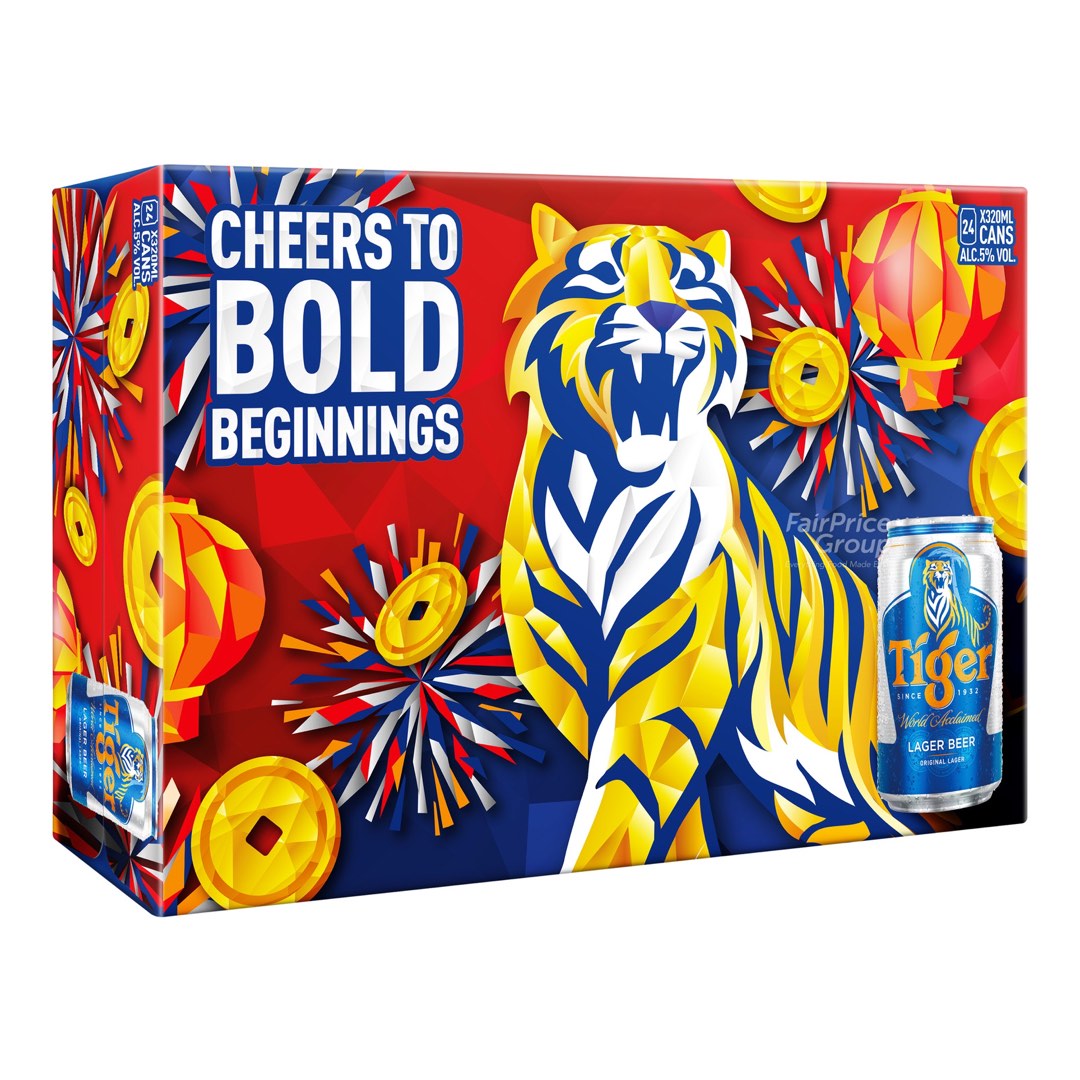 Tiger Beer (24 cans x 320ml), Food & Drinks, Alcoholic Beverages on ...