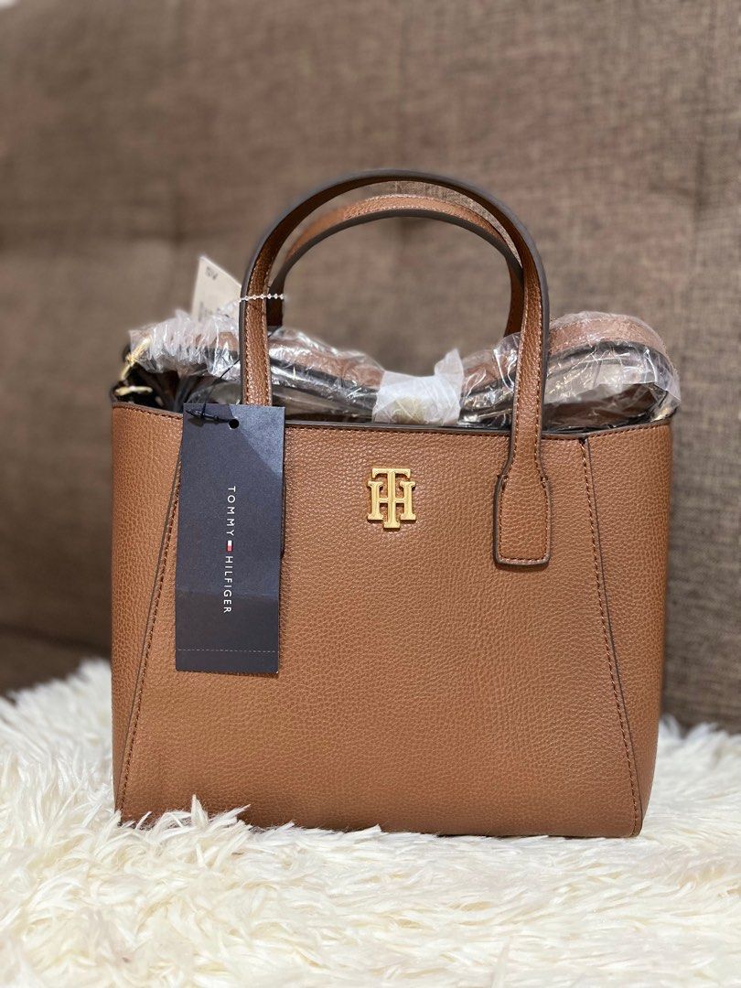 Tommy Hilfiger Brown Mini Tote Bag Women s Fashion Bags