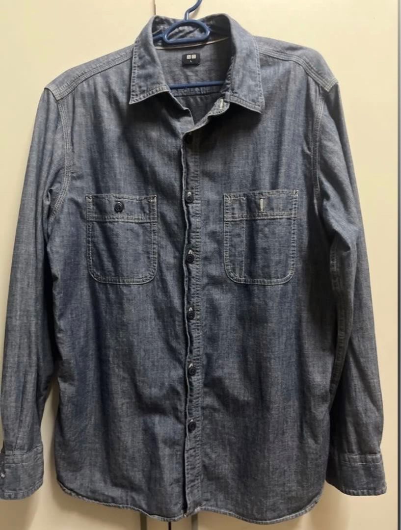 Uniqlo men top denim shirt