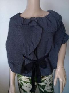 VALENTINO gray poncho /wrap/parka