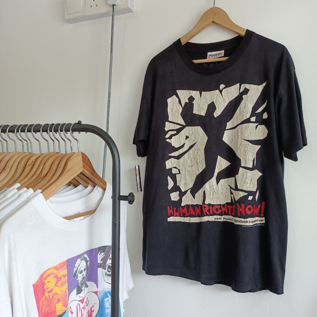 VINTAGE 1988 HUMAN RIGHTS NOW WORLD TOUR TSHIRT, Men's Fashion, Tops