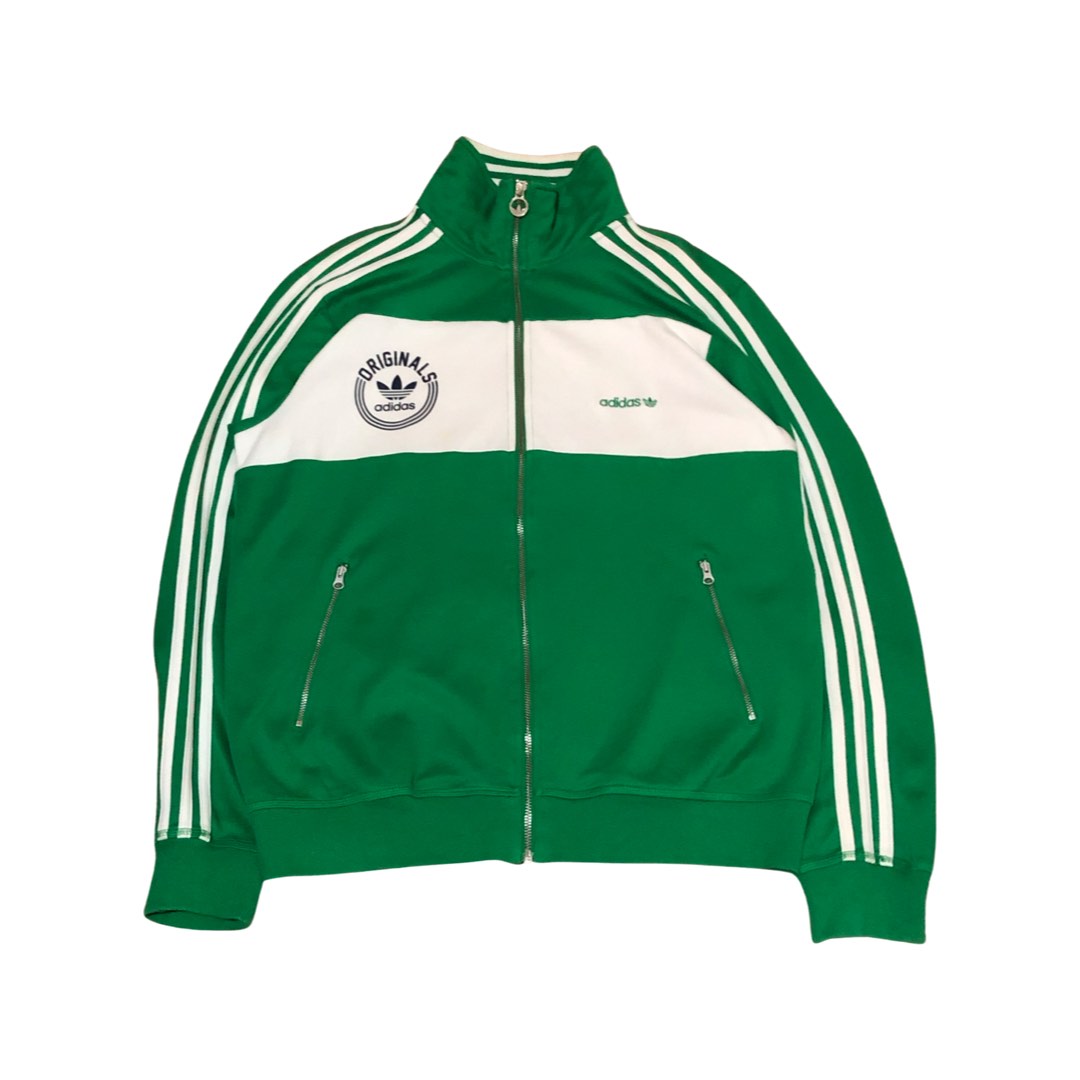 90'S adidas Trefoil logo jersey track jacket, size L, men's polyester black type Vintage Second Hand