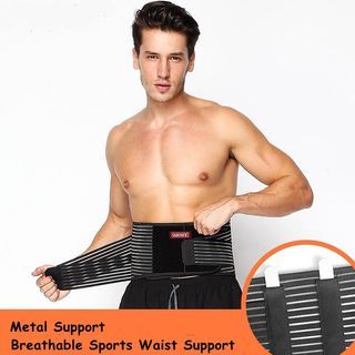 Waist Support Brace with Removable Metal Sheet Adjustable Lumbar Support Waist Back Protection Belt Gear Sport Lower Back Support Belt Relief Pain Support Belt Brace Adjustable Protection Health Care