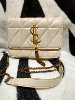 White Leather Sling Bag