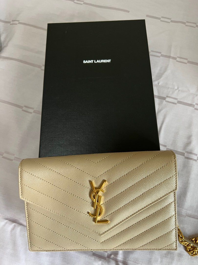 YSL Cassandre Chain matelassé Brown, Luxury, Bags & Wallets on Carousell