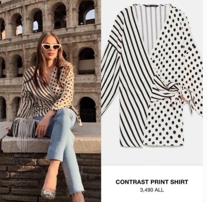 Zara Polka Dot Blouse, Women's Fashion, Tops, Blouses on Carousell