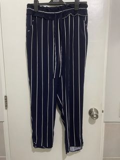Zara Dark Blue Pinstripe Pants XL