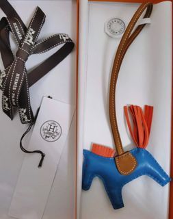 Hermes Rose Jaipur Rodeo Leather Charm PM Small Gorgeous Rare