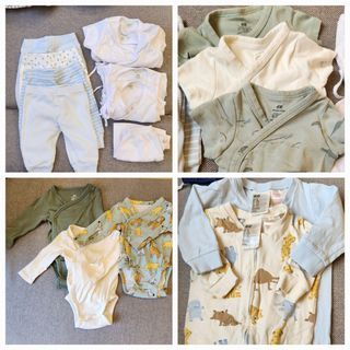 16 pieces Baby Clothes, Onesies, Overalls, Tiesides for Newborn/Infant (all branded and mostly H&M) for Baby Boy or Girl