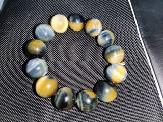18mm 7A Grade Natural golden black tiger eye stone bead bracelet