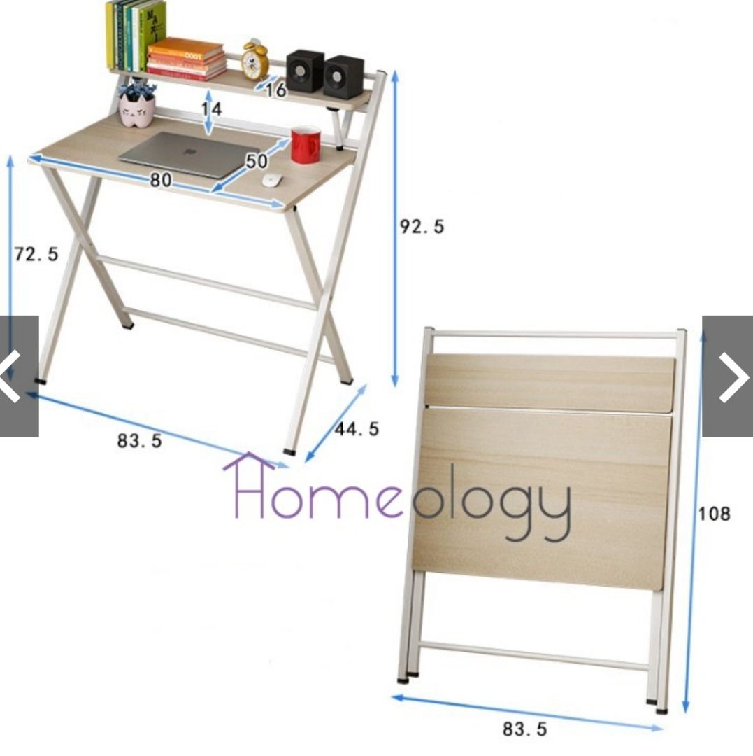 2Tier Black Foldable Table (No Assembly Required), Furniture & Home