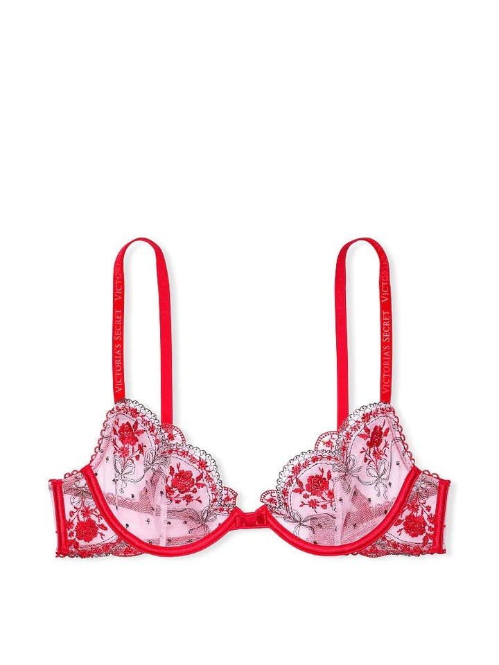 32B bra- VS Very Sexy Unlined Embroidered Demi Bra, Women's Fashion, New  Undergarments & Loungewear on Carousell