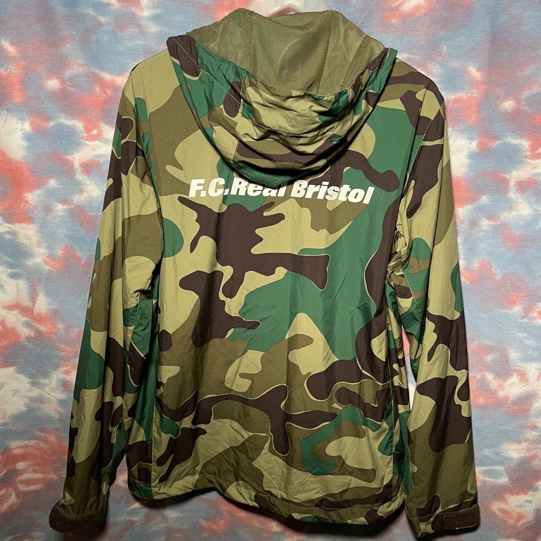 85% new FCRB x nike Green Camo Blouse Full zip jacket hoodie size