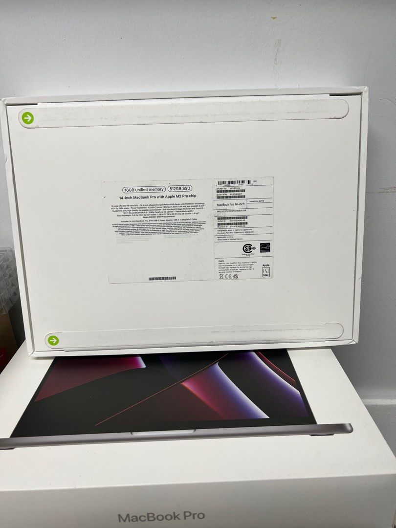 🔥 M2 Macbook Pro 14” 512gb Brandnew (Category: Laptops & Notebooks) located in Quezon City. Submitted by legitgadgetforless (Listing ID 1217467849, Image 2). Description: Brandnew & Sealed Macbook Pro M2 14 inches 2023 Model .. Original & legit with one year Apple warranty! Will issue receipt from BIR for assurance and warranty purpose. ⭕️⭕️MOP : Bank transfer or Cash ✅Cod within Metro Manila and NCR+ ( Same day deliver ) ✅Meet ups on my desired