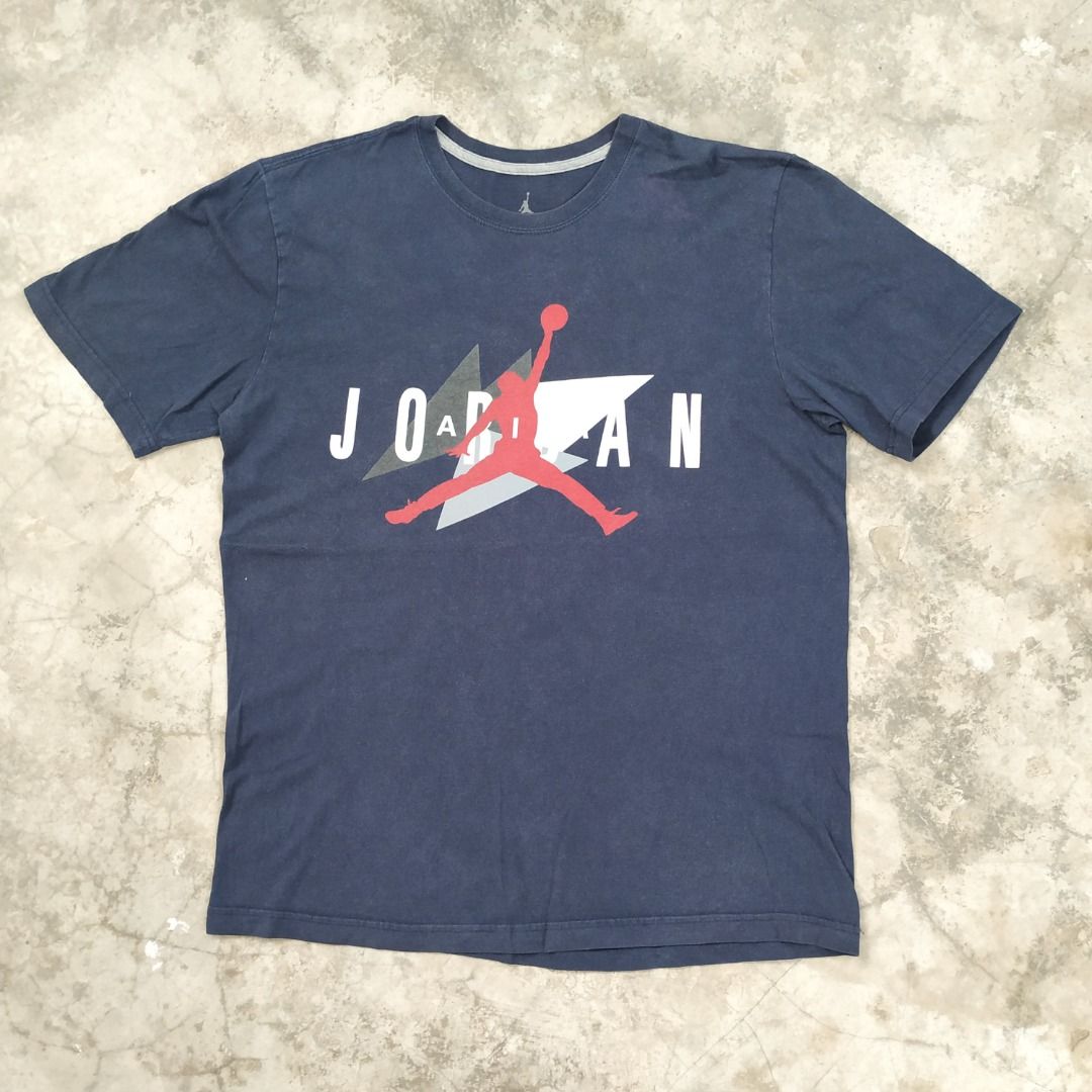 SALE L NIKE AIR JORDAN 7 DESIGN JUMPMAN TSHIRT BLUE SIZE