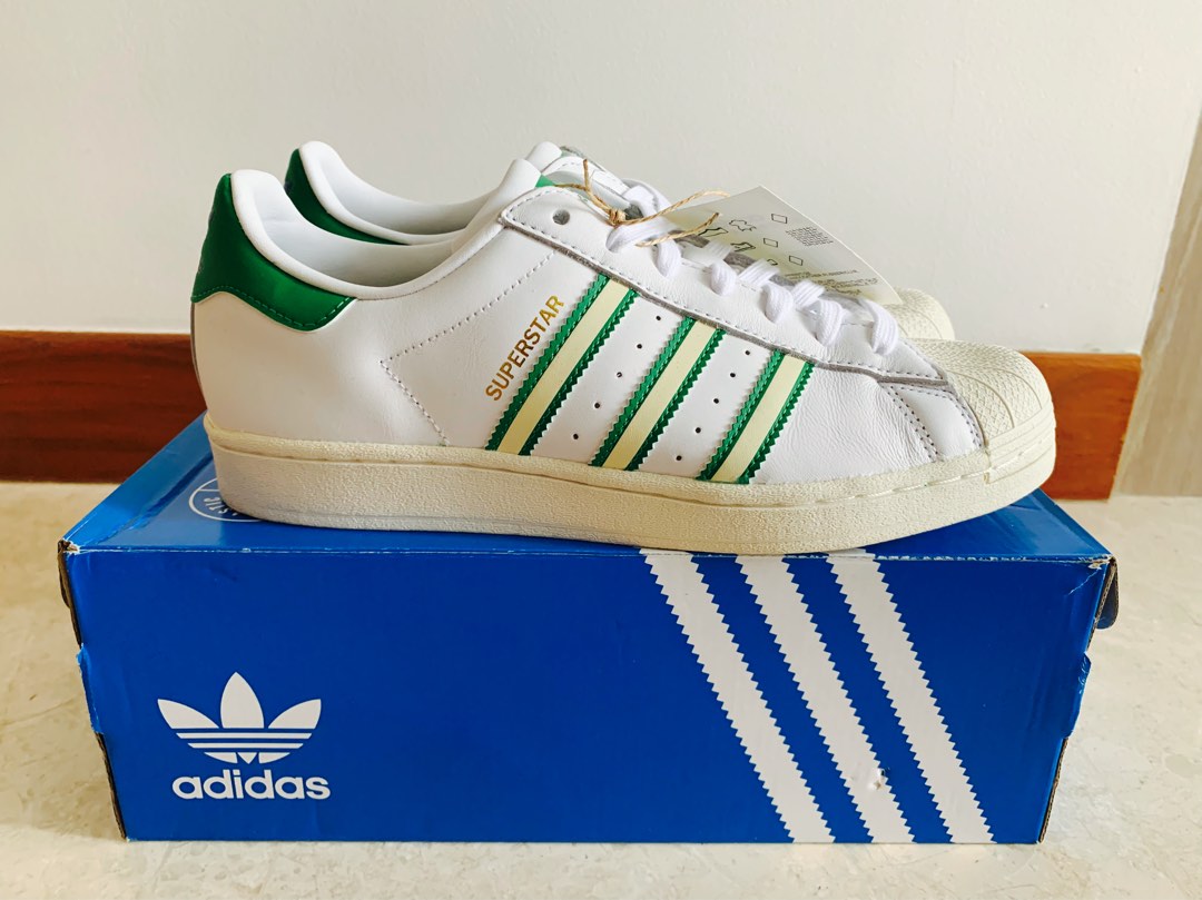 Originals superstar green stripes sales