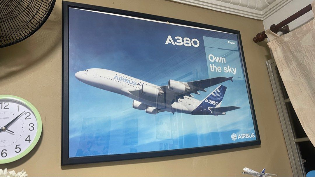 airbus-family-wall-frame-picture-hang-art-37-by-25-poster-furniture