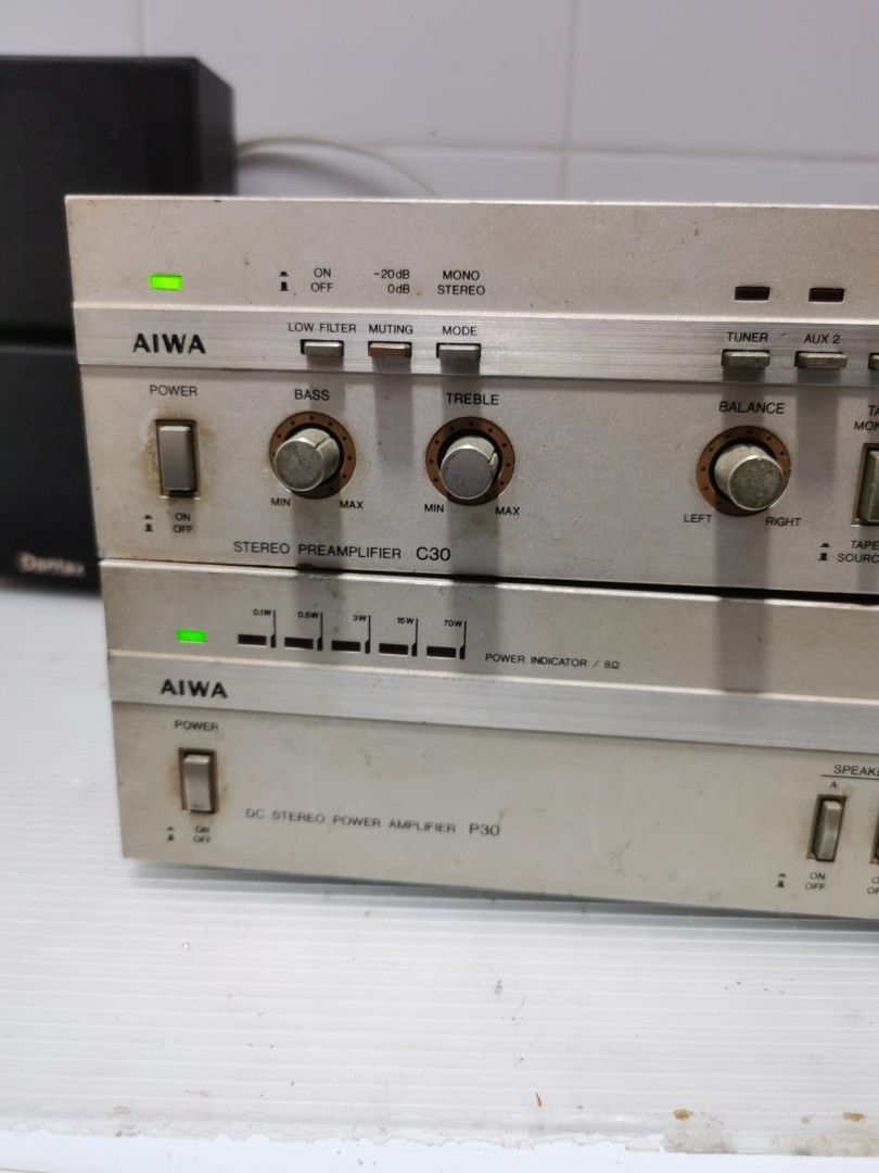 AIWA MINI HIFI STEREO PREAMPLIFIER C30 &STEREO POWER AMPLIFIER P30, 音響