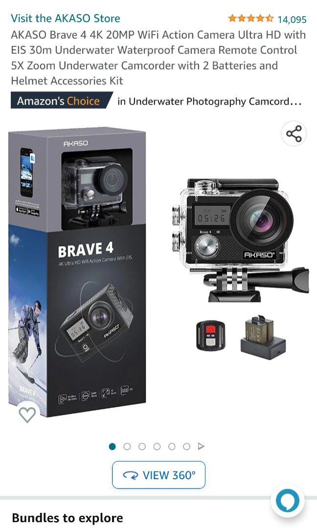 Akaso Go Pro like camera (Category: Cameras) located in Quezon City. Submitted by jas.dc (Listing ID 1217518568, Image 3). Description: AKASA 4K CAMERA.. BRAND NEW with extra battery Nice quality.