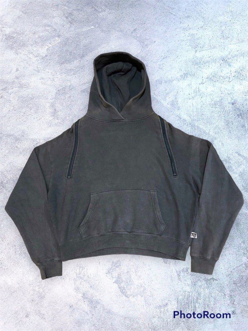 Alexander Wang T shoulder hoodie in 480 asphalt not issey miyake