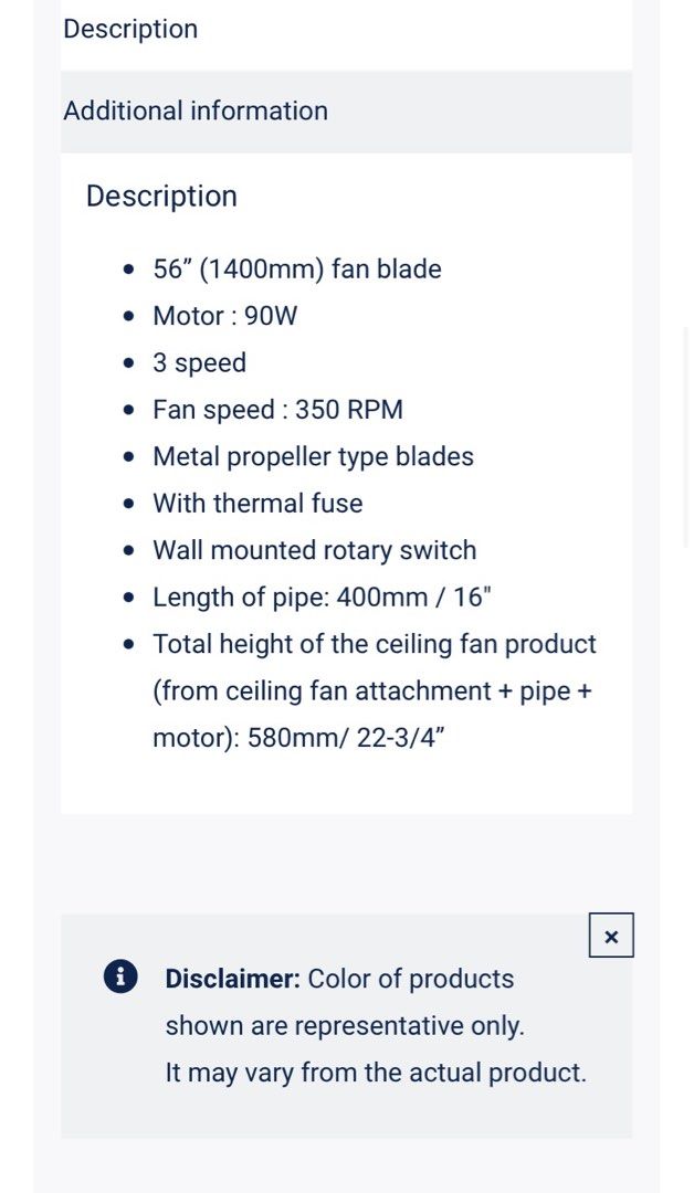 Asahi Ceiling Fan C 56 Furniture amp Home Living Lighting amp Fans Fans 