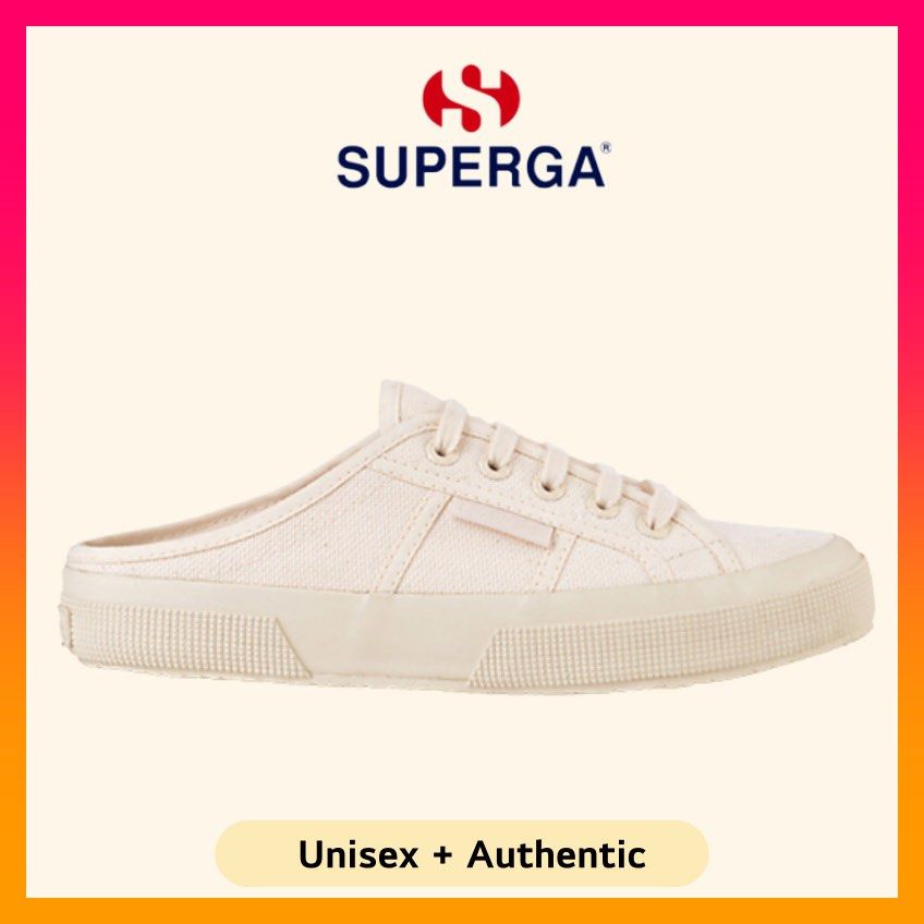 AUTHENTIC CHEAPEST SUPERGA CREAM SNEAKERS MULE
