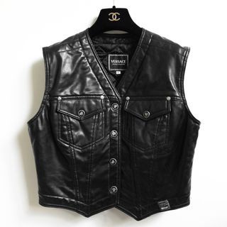Authentic Rare VERSACE Leather Motorcycle Vest