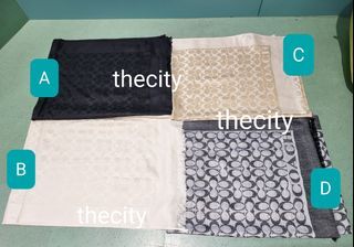 AUTHENTIC VINTAGE COACH MONOGRAM LOGO SCARF - JAPAN FACTORY OUTLET STORE ITEM - XL SIZE- KEPT UNUSED IN STORAGE - (SIZE : 185 x 75 CM APPROX.) - WITHOUT TAGS - RM 295 EACH ONLY
