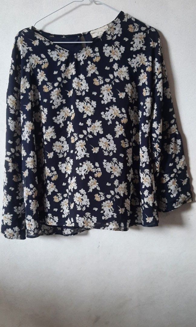 Baju motif kembang full furing koroean style model korea, Fesyen Wanita