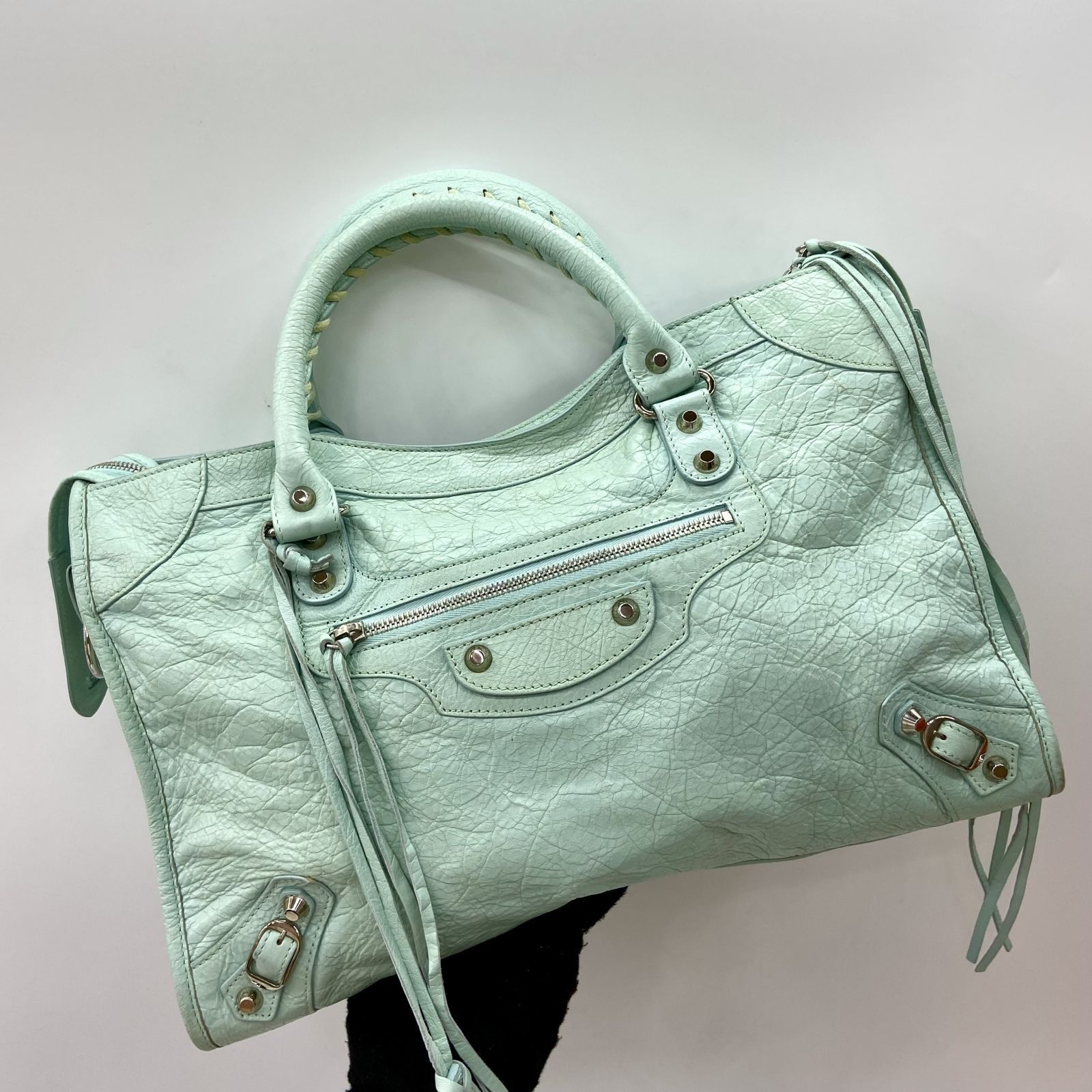 BALENCIAGA 115748 BLUE CITY 2 WAY SHOULDER BAG 237004380 AL 
