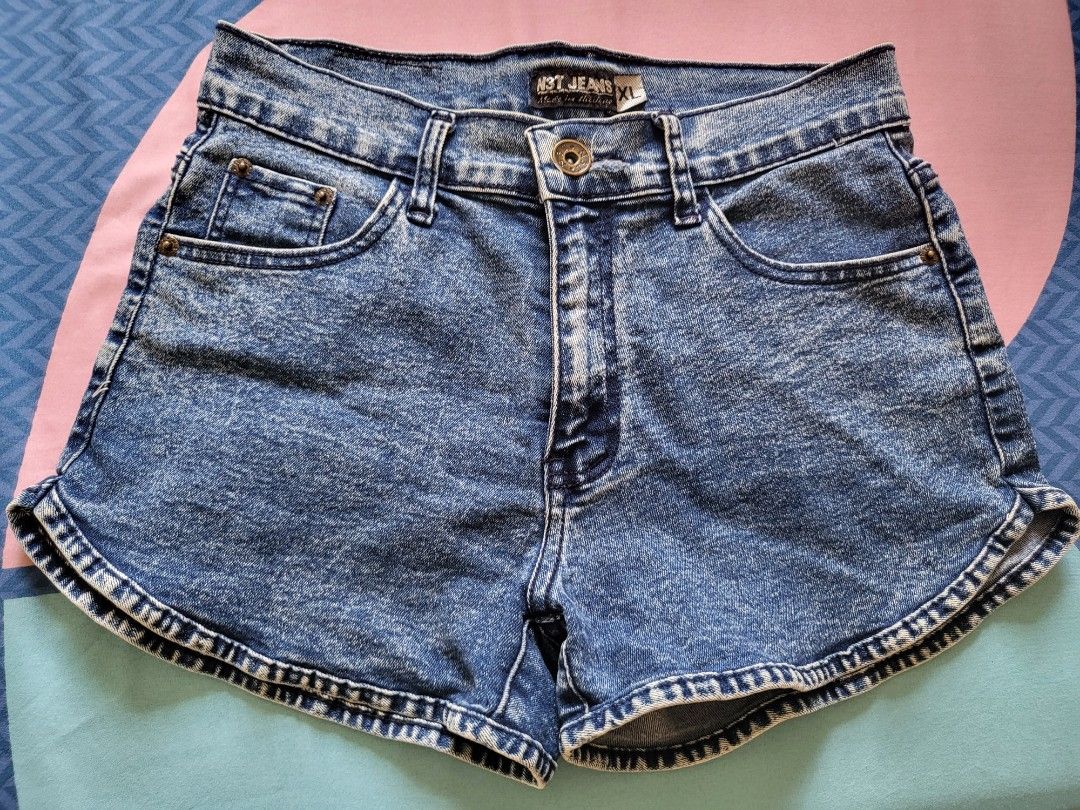 blue jean shorts