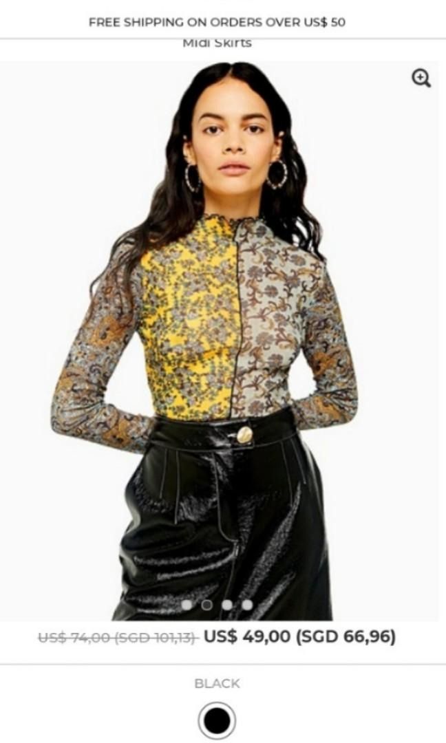 Topshop a line midi skirt cheap