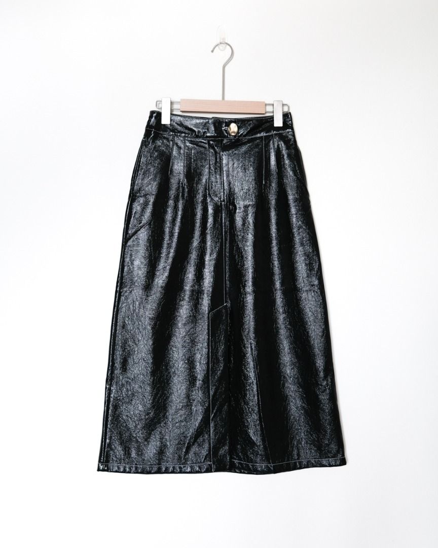 Leather Skirt Vinyl Skirt Topshop BN Topshop A-Line Vinyl Midi