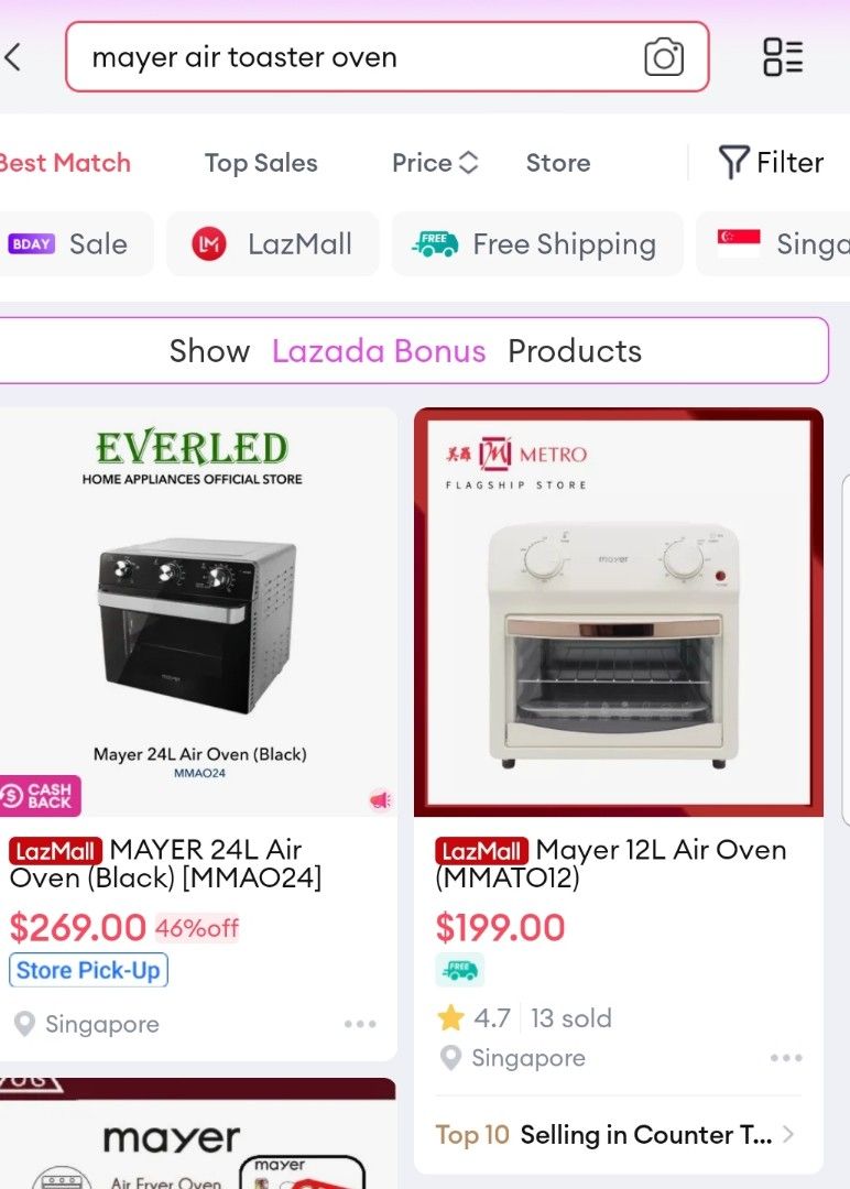 (Brand New)Mayer Air Fryer/Toaster Oven (12l), TV & Home Appliances