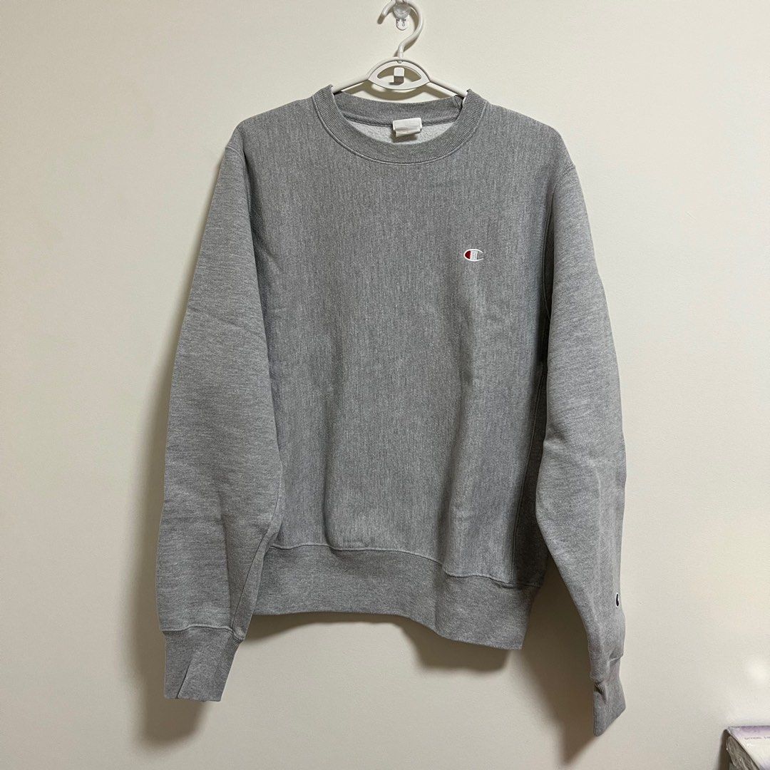 Men's champion best sale grey sweatshirt