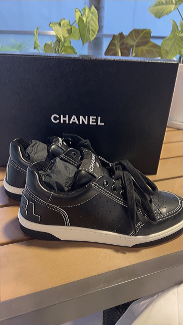Chanel black white leather sneakers Luxury Sneakers Footwear