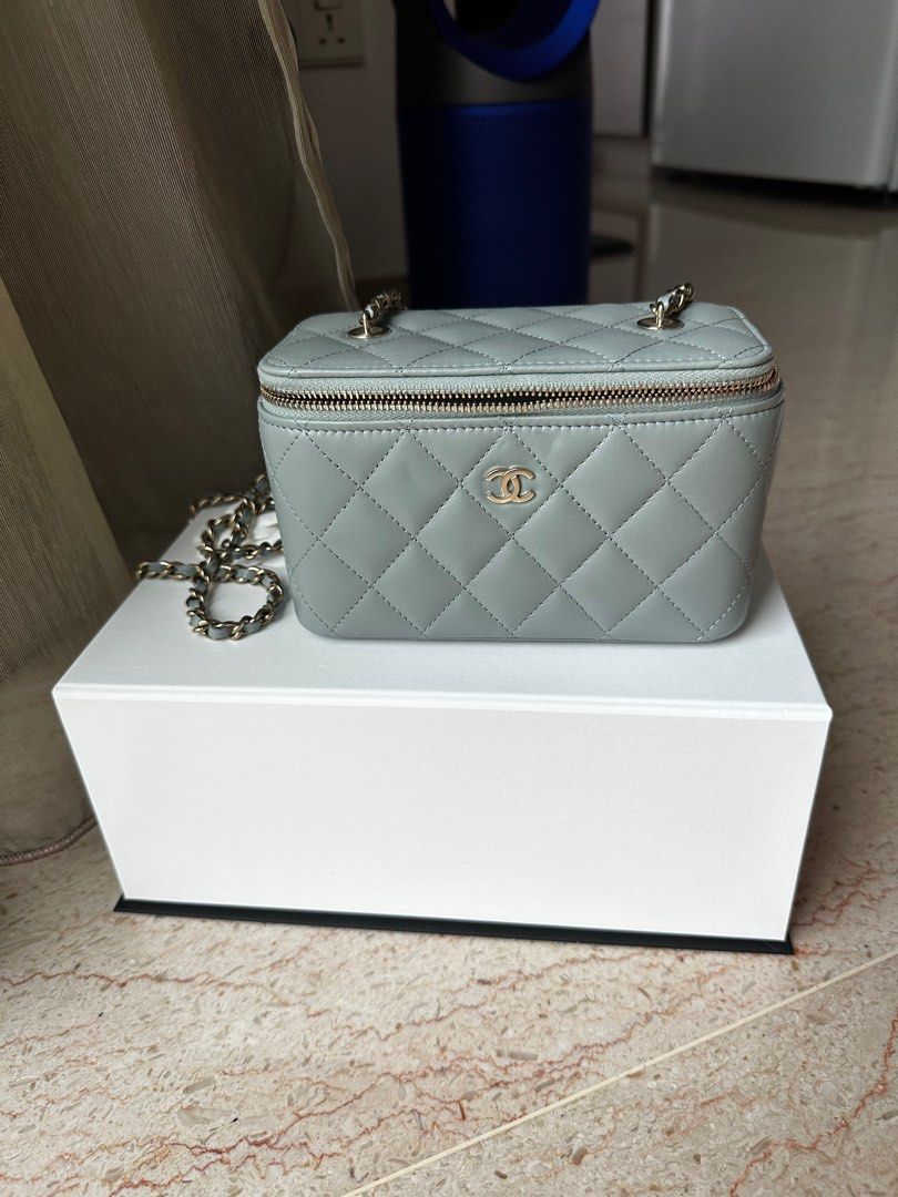 Chanel Vanity Long Grey, Luxury, Bags & Wallets on Carousell