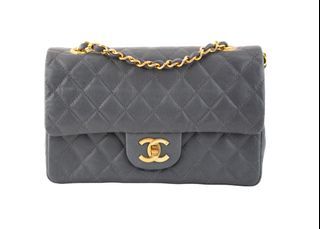 Chanel vintage small grey black bag