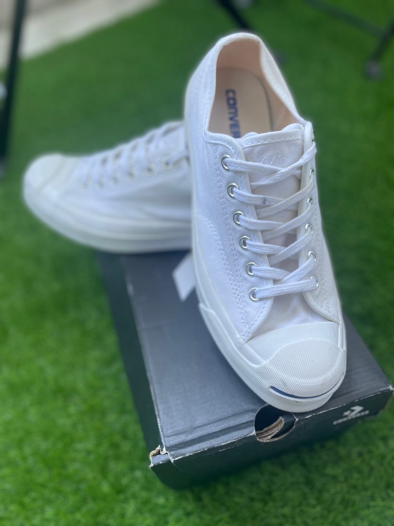 Converse Jack Purcell White tapak biru Men s Fashion Footwear