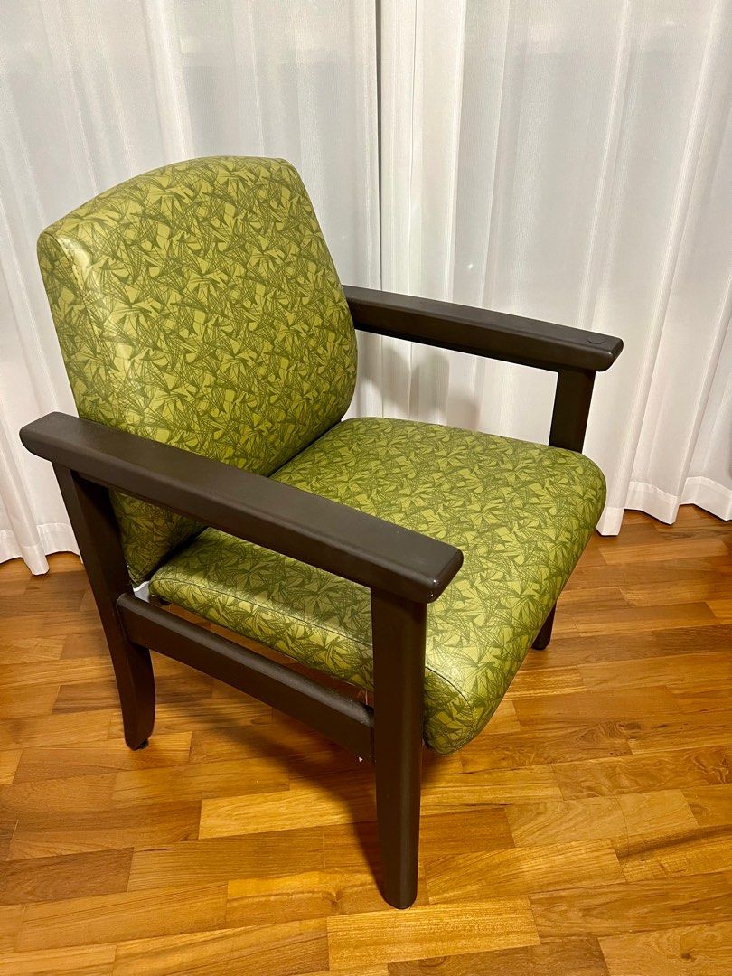 Crate & Barrel Olive Green Solid Wood Chair, Furniture & Home Living