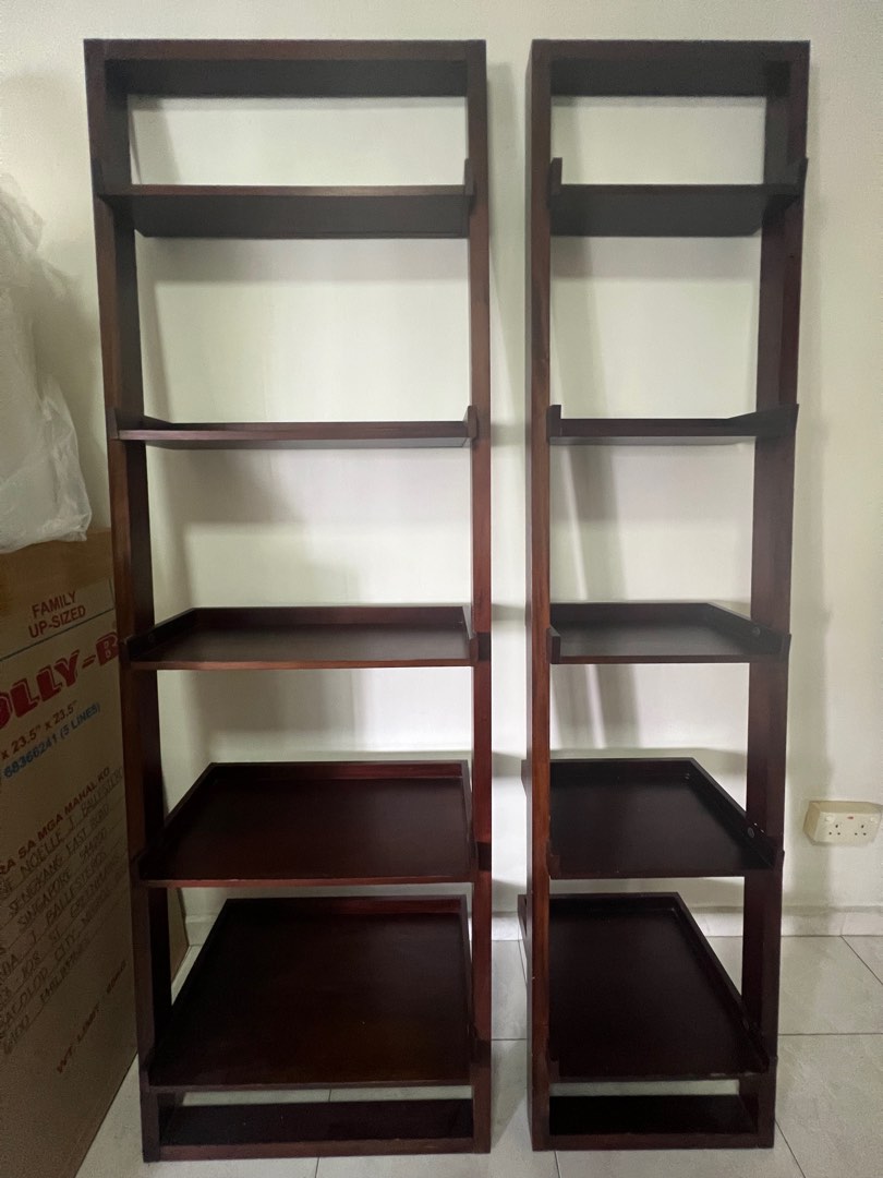Crate and Barrel ladder book shelf, Furniture & Home Living, Furniture