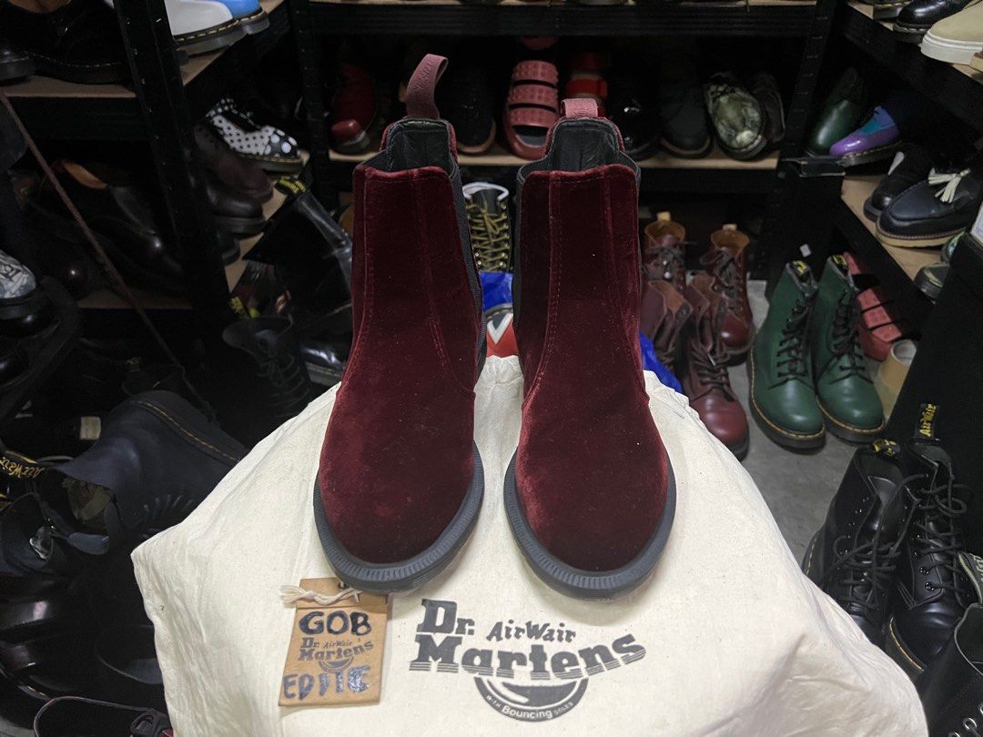 Dr. Martens Flora Velvet Uk4 Women s Fashion Footwear Boots on Carousell